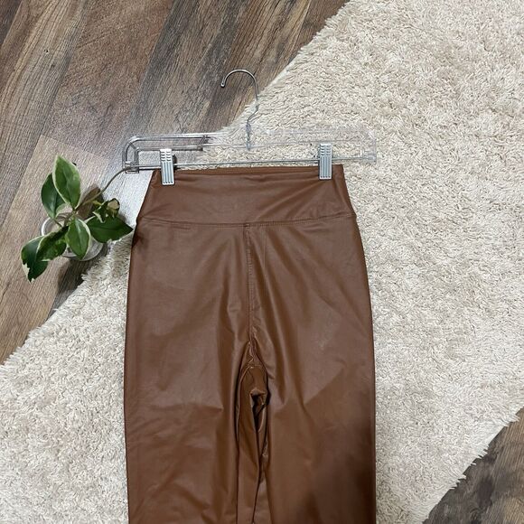 Offline by Aerie Small Brown Faux Leather Real Luxe High Waisted Leggings NWT - Picture 2 of 7